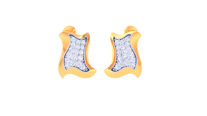 Waves of Light Stud Earrings In Gold – 0.32 Ct Brilliant Cut Diamonds