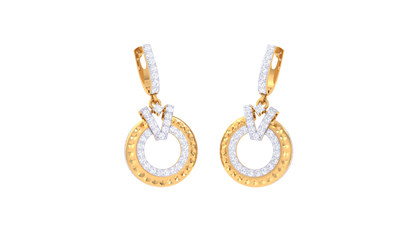 Round and Bold Diamond Hoop Earrings In Gold - 1.04 Ct Round Cut Diamonds