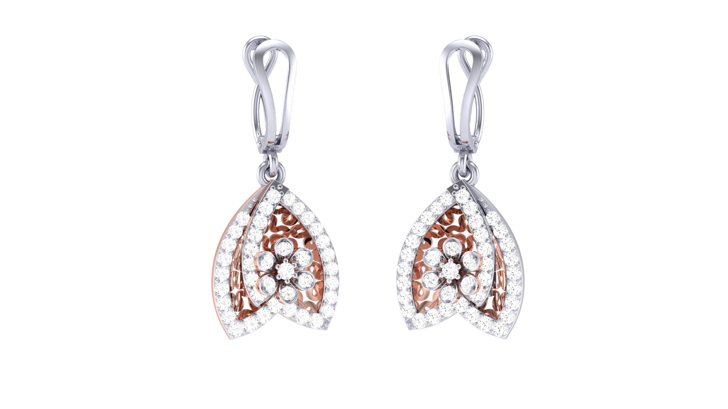 Classic Teardrop Halo Hoop Earrings In Gold - 0.56 Ct Brilliance Round Cut Diamonds
