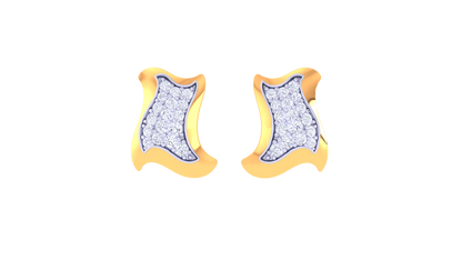 Waves of Light Stud Earrings In Gold – 0.32 Ct Brilliant Cut Diamonds