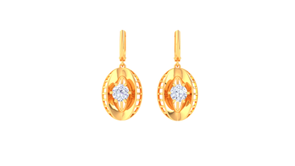 Symmetric Oval Rose Gold Hoop Earrings - 0.64 Ct Diamond Sparkles