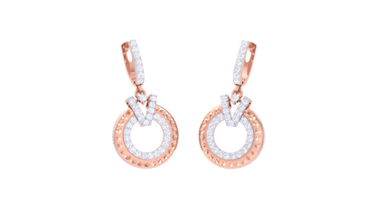 Round and Bold Diamond Hoop Earrings In Gold - 1.04 Ct Round Cut Diamonds