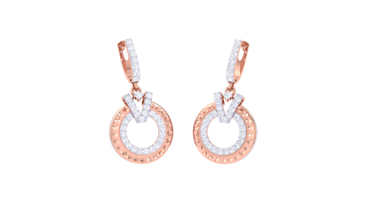 Round and Bold Diamond Hoop Earrings In Gold - 1.04 Ct Round Cut Diamonds