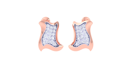 Waves of Light Stud Earrings In Gold – 0.32 Ct Brilliant Cut Diamonds