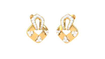0.32 Ct - Eterna Halo Gold & Diamond Stud Earrings