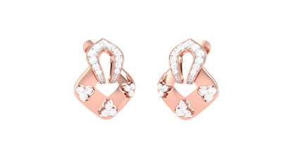 0.32 Ct - Eterna Halo Gold & Diamond Stud Earrings