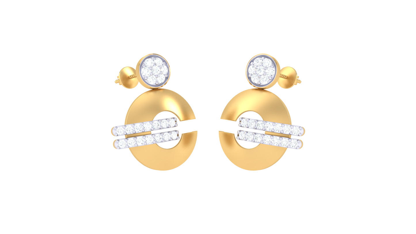 Radiant Wheel Diamond Stud Earrings - 0.33 Ct