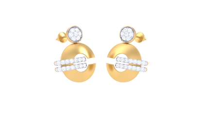 Radiant Wheel Diamond Stud Earrings - 0.33 Ct