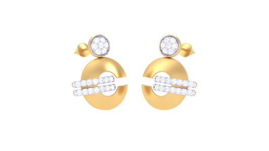 Radiant Wheel Diamond Stud Earrings - 0.33 Ct