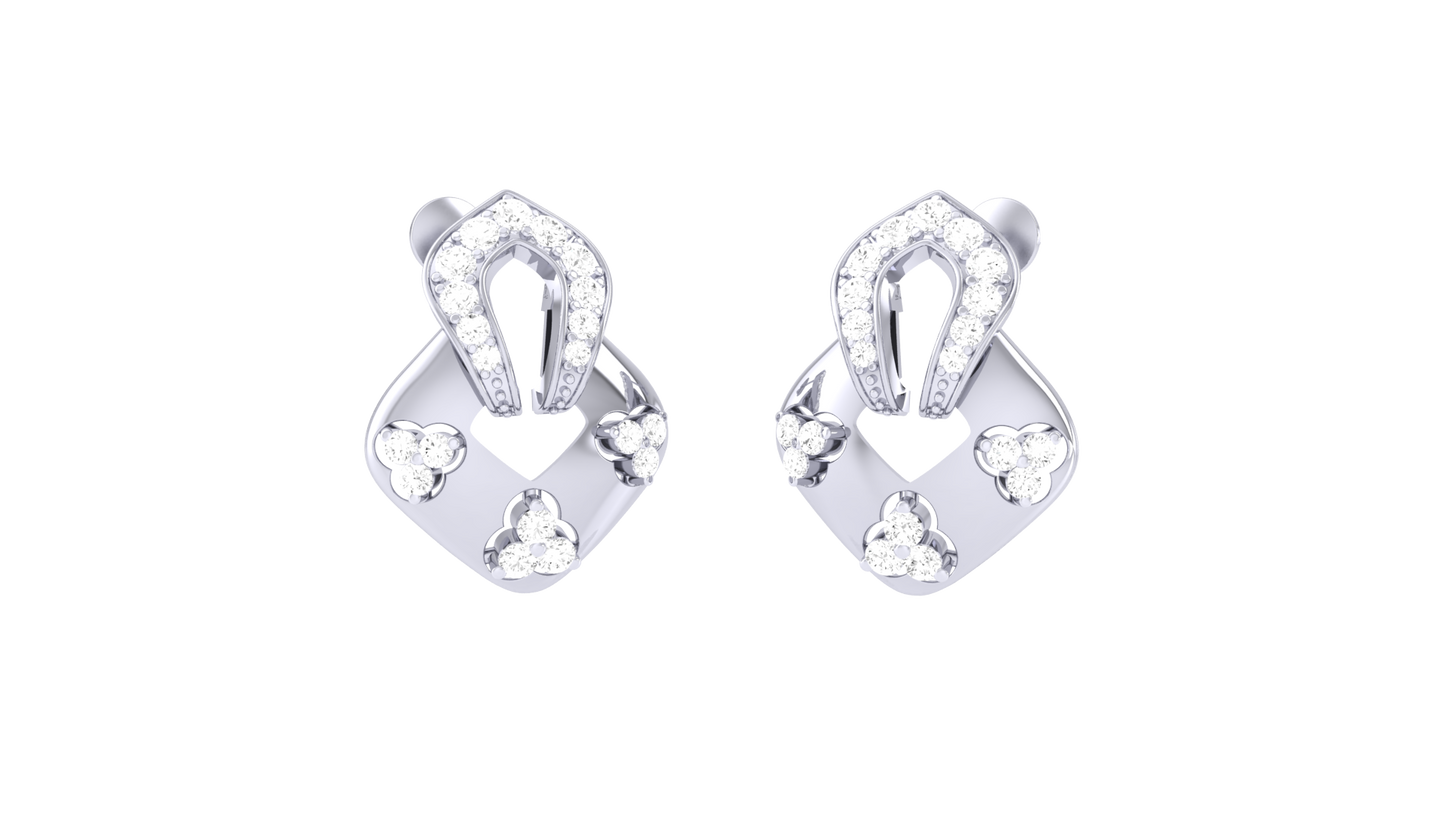 0.32 Ct - Eterna Halo Gold & Diamond Stud Earrings