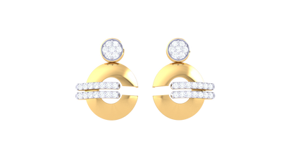 Radiant Wheel Diamond Stud Earrings - 0.33 Ct