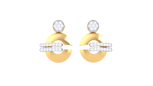 Radiant Wheel Diamond Stud Earrings - 0.33 Ct