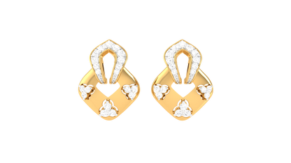 0.32 Ct - Eterna Halo Gold & Diamond Stud Earrings