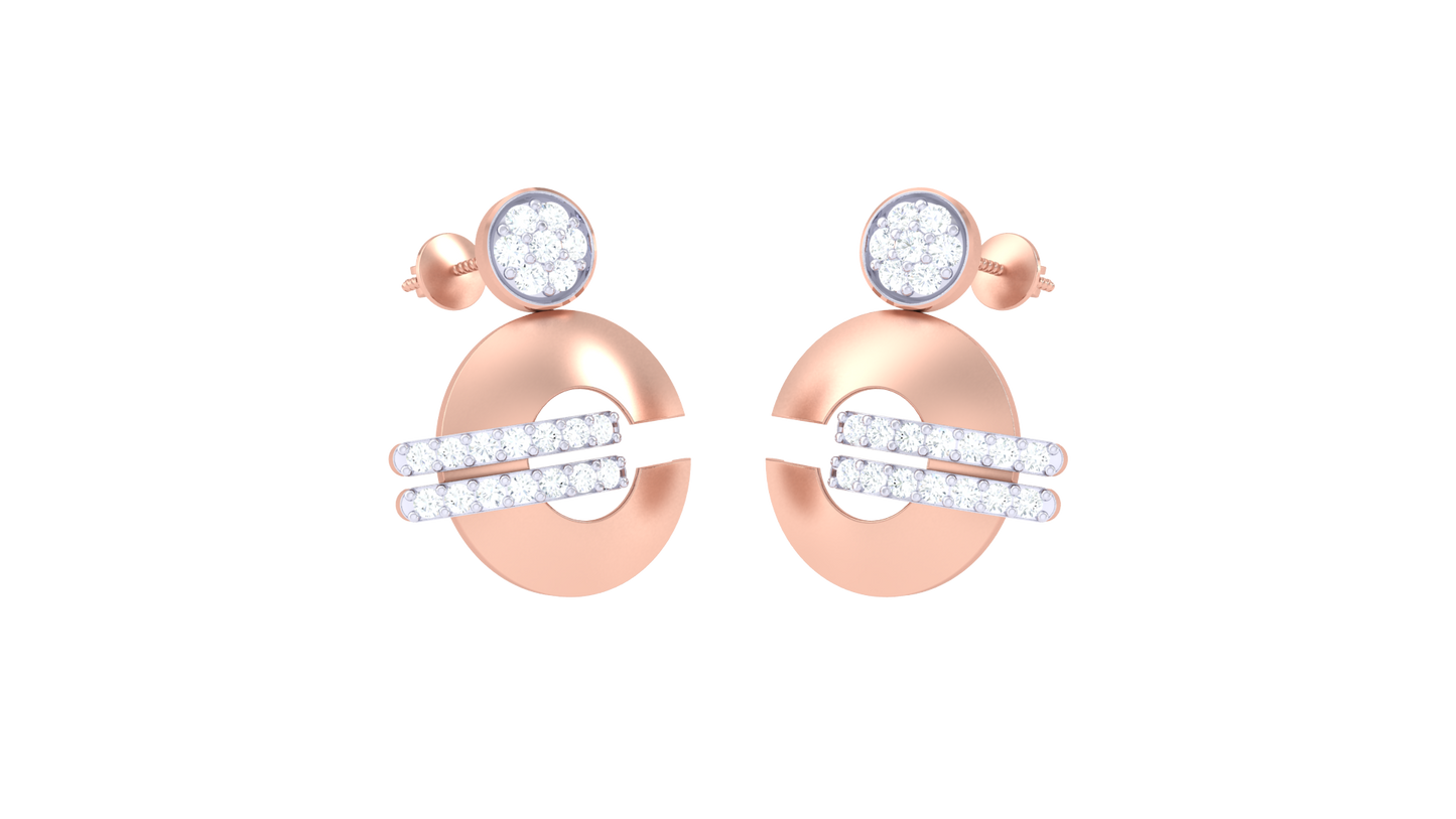 Radiant Wheel Diamond Stud Earrings - 0.33 Ct