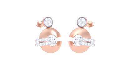 Radiant Wheel Diamond Stud Earrings - 0.33 Ct