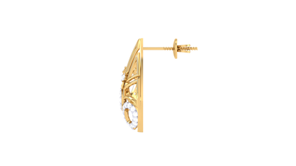 Flowing Downdrop Diamonds Stud Earrings In Gold - 0.69 Ct