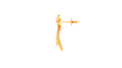 Paisley Bloom Stud Earrings In Floral Gold Artistry – 0.19 Ct Diamond Grace