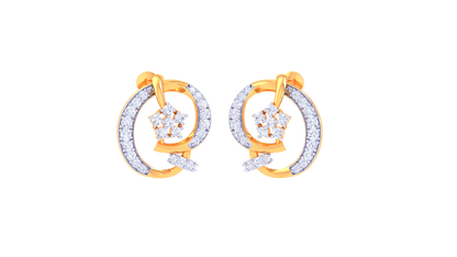 Halo Bloom Stud Earrings In Circular Gold Grace – 0.66 Ct Diamond Brilliance