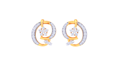 Halo Bloom Stud Earrings In Circular Gold Grace – 0.66 Ct Diamond Brilliance