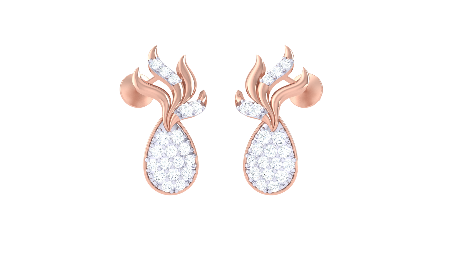 Luxe Drizzle Diamonds Stud Earrings In Gold - 0.23 Ct