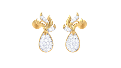 Luxe Drizzle Diamonds Stud Earrings In Gold - 0.23 Ct