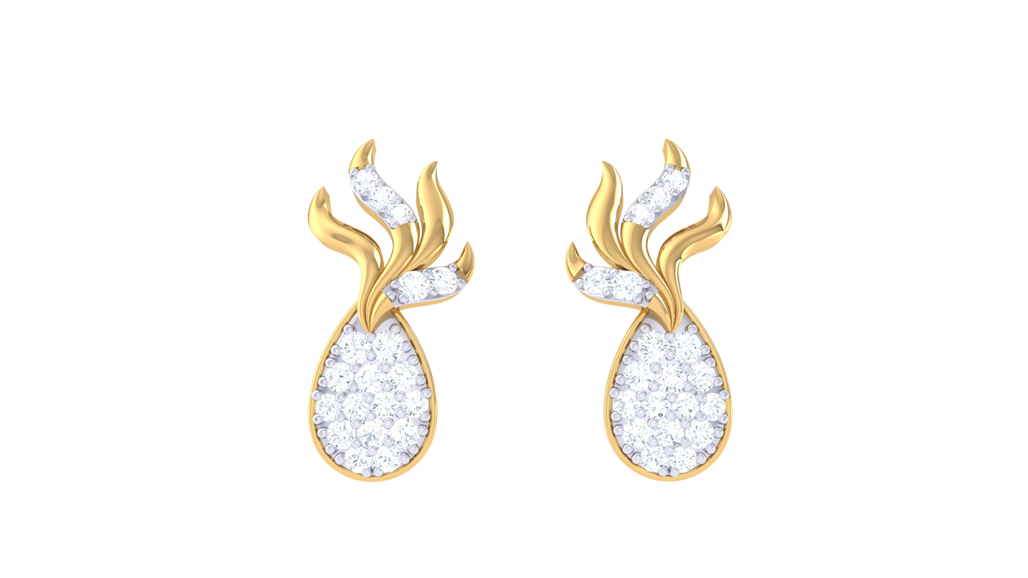 Luxe Drizzle Diamonds Stud Earrings In Gold - 0.23 Ct