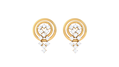 Spiral Bloom Diamond Stud Earrings In Gold - 0.16 Ct