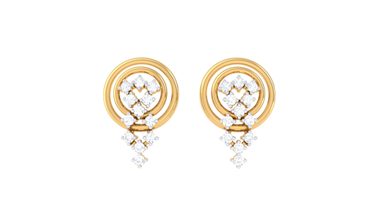 Spiral Bloom Diamond Stud Earrings In Gold - 0.16 Ct