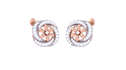 Floral Appair Diamond Stud Earrings In Gold - 0.47 Ct