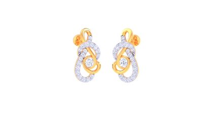 Interlace Radiance Stud Earrings In Dual-Tone Gold - 0.50 Ct Diamonds