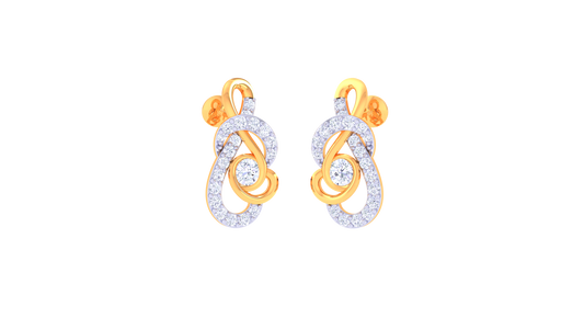 Interlace Radiance Stud Earrings In Dual-Tone Gold - 0.50 Ct Diamonds