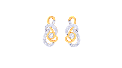 Interlace Radiance Stud Earrings In Dual-Tone Gold - 0.50 Ct Diamonds