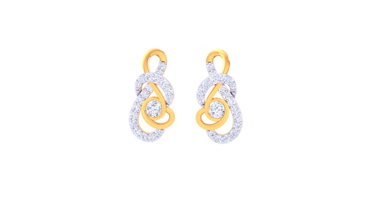 Interlace Radiance Stud Earrings In Dual-Tone Gold - 0.50 Ct Diamonds