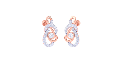 Interlace Radiance Stud Earrings In Dual-Tone Gold - 0.50 Ct Diamonds