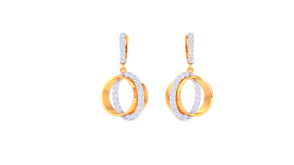 Intertwined Solstice Hoop Earrings In Gold and Silver Harmony - 0.60 Ct Diamonds