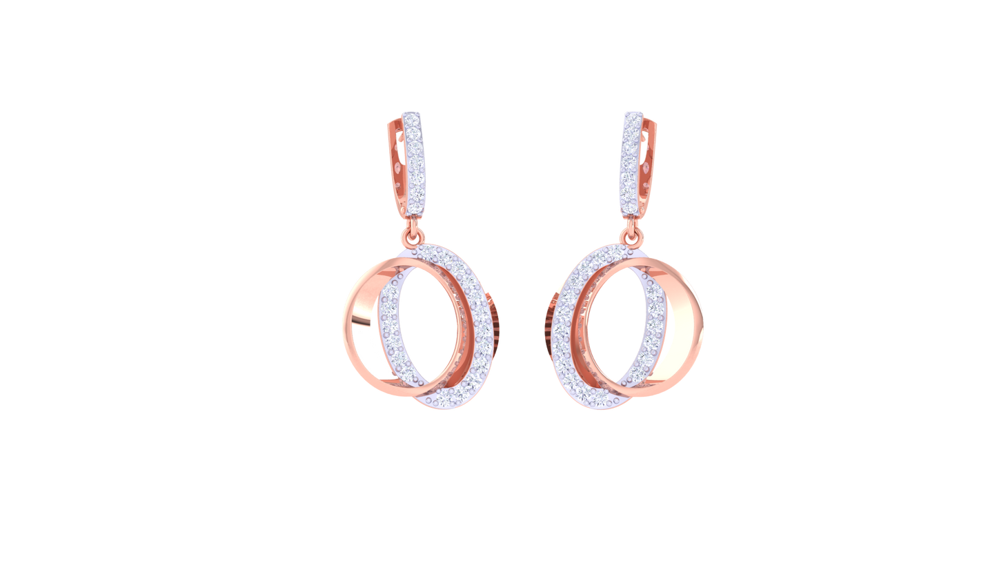 Intertwined Solstice Hoop Earrings In Gold and Silver Harmony - 0.60 Ct Diamonds