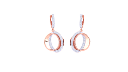 Intertwined Solstice Hoop Earrings In Gold and Silver Harmony - 0.60 Ct Diamonds