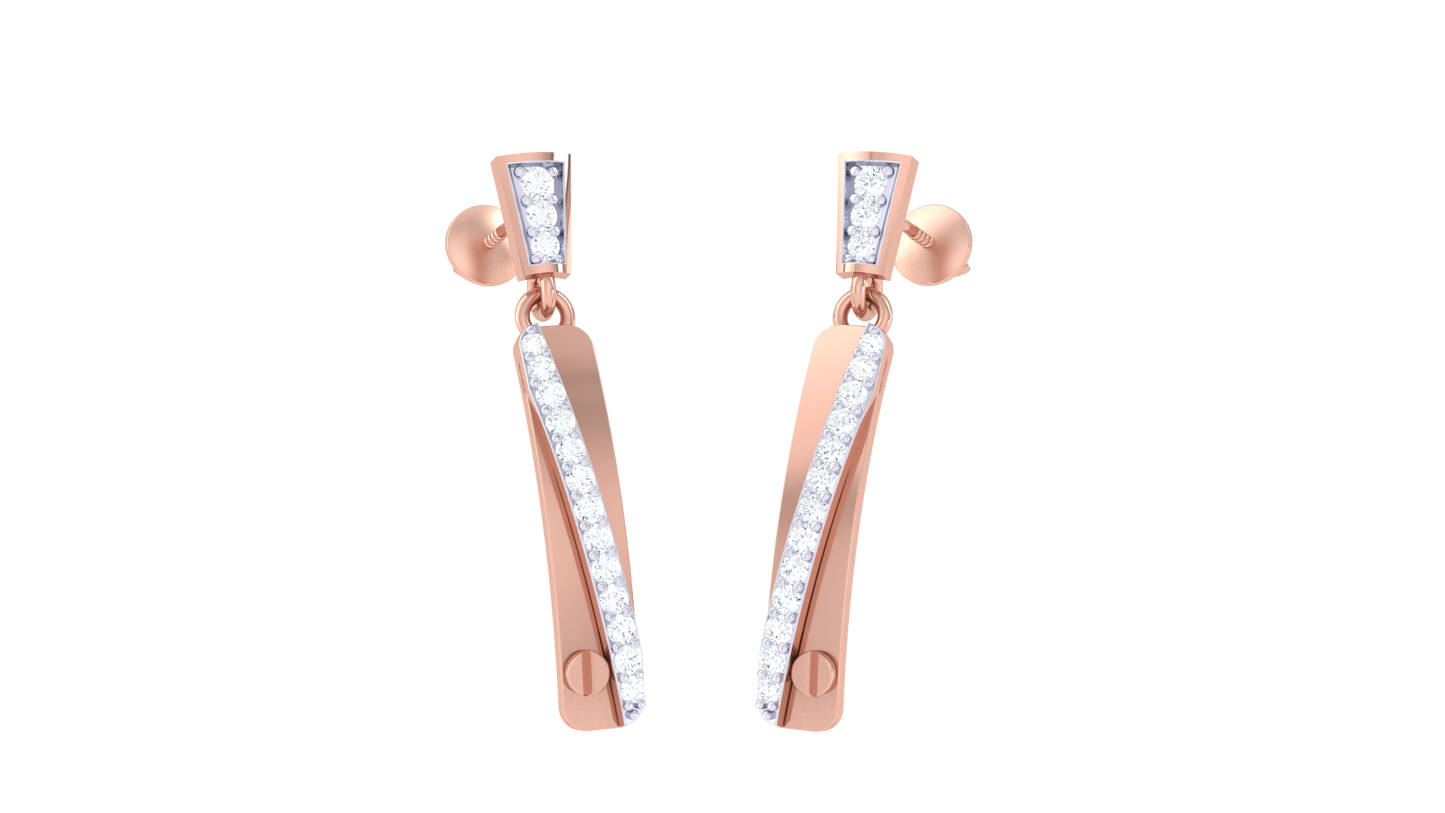 The Lumiere Drop Earrings In Gold - 0.21 Ct Sparkling Diamond