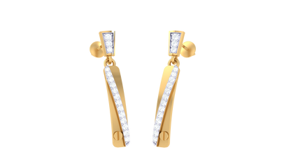 The Lumiere Drop Earrings In Gold - 0.21 Ct Sparkling Diamond