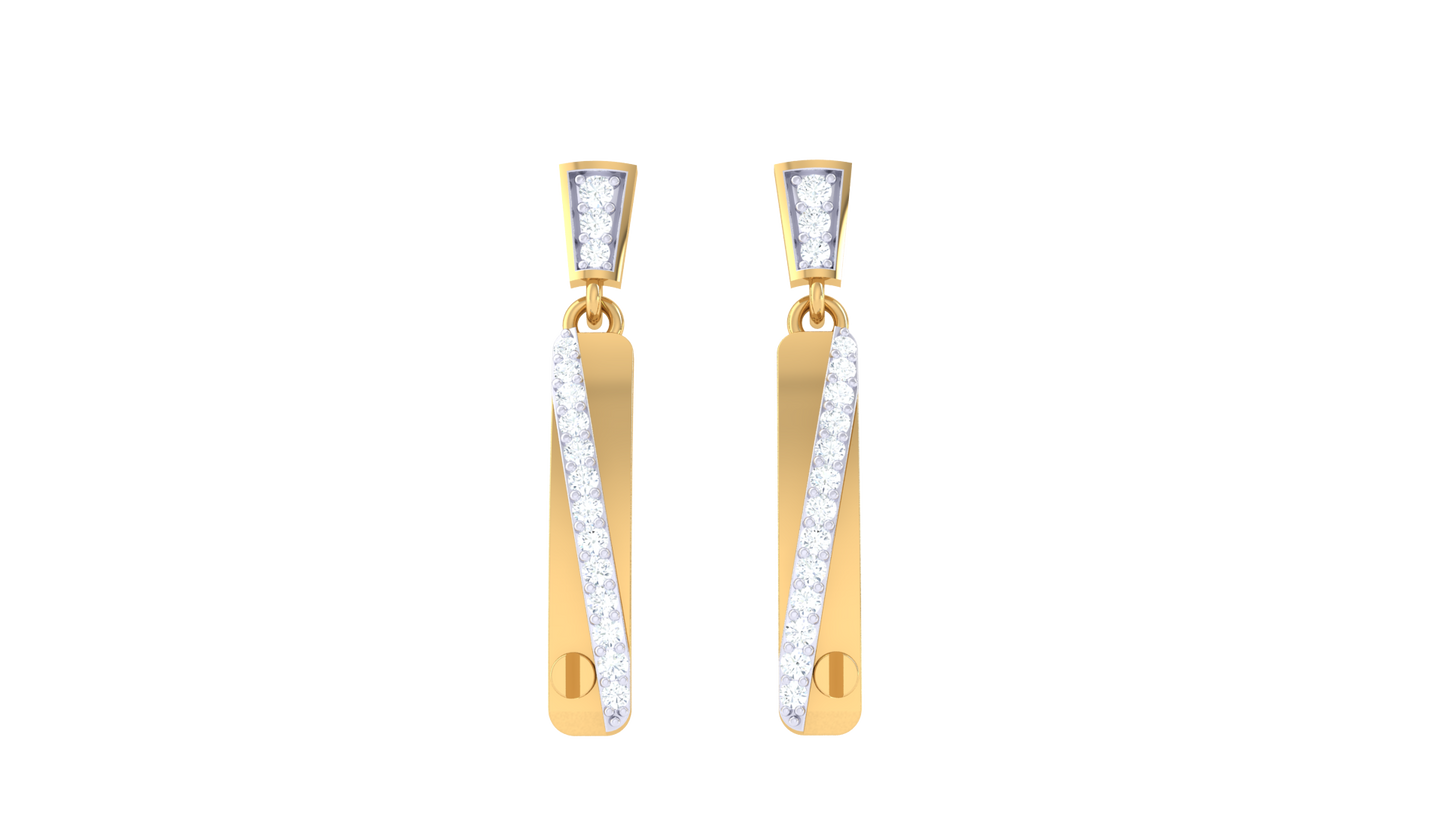 The Lumiere Drop Earrings In Gold - 0.21 Ct Sparkling Diamond