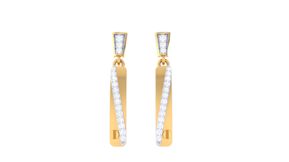 The Lumiere Drop Earrings In Gold - 0.21 Ct Sparkling Diamond