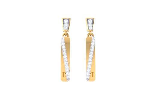 The Lumiere Drop Earrings In Gold - 0.21 Ct Sparkling Diamond