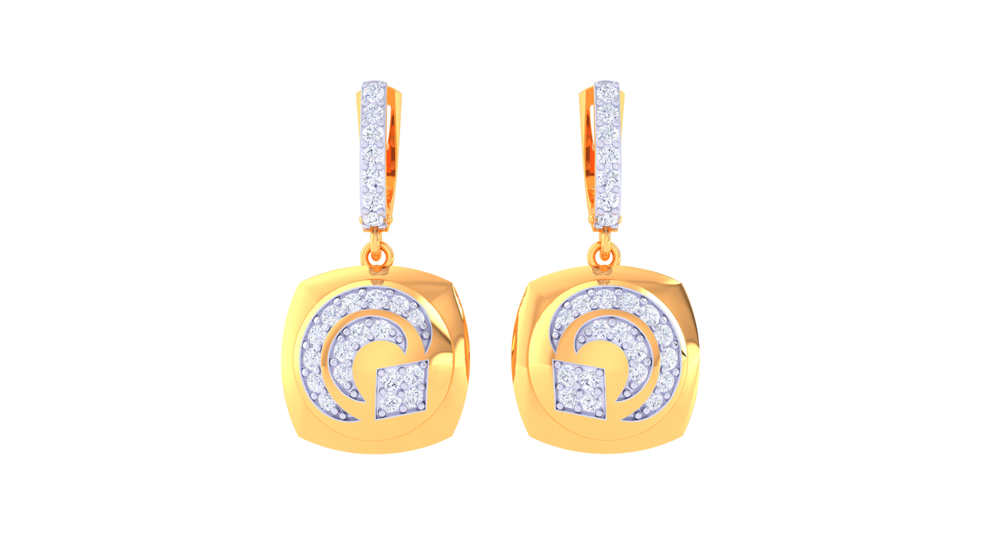 Gleam Signature Hoop Earrings In Gold – 0.50 Ct Brilliant Cut Diamonds