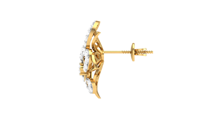 Floral Sparkle Stud Earrings In Rose Gold - 0.40 Ct Round Cut Diamonds