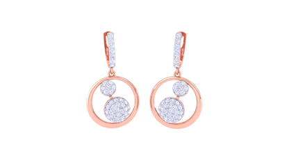 Double Halo Hoop Earrings In Polished Gold Frame - 0.83 Ct Diamonds