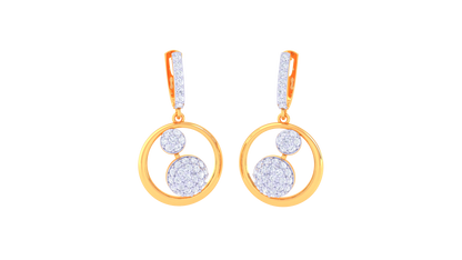 Double Halo Hoop Earrings In Polished Gold Frame - 0.83 Ct Diamonds