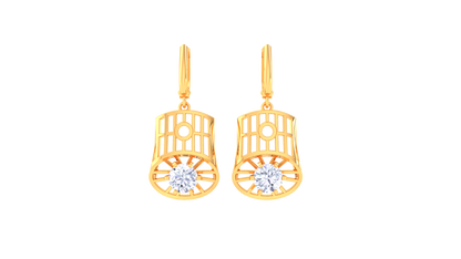 Cage-Frame Rose Gold Hoop Earrings - 0.64 Ct Brilliant Diamond