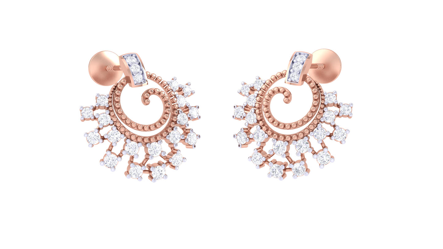 Spin Spark Diamond Stud Earrings - 0.42 Ct