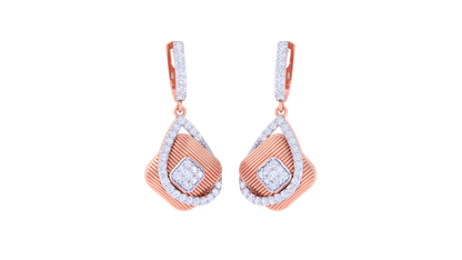 Cascading Charm Hoop Earring In Yellow Gold - 0.64 Ct Diamonds