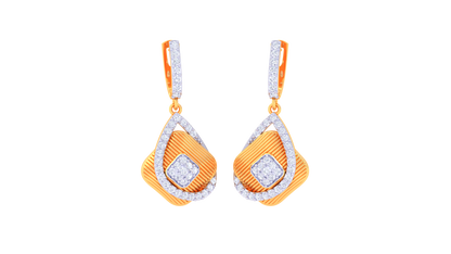 Cascading Charm Hoop Earring In Yellow Gold - 0.64 Ct Diamonds